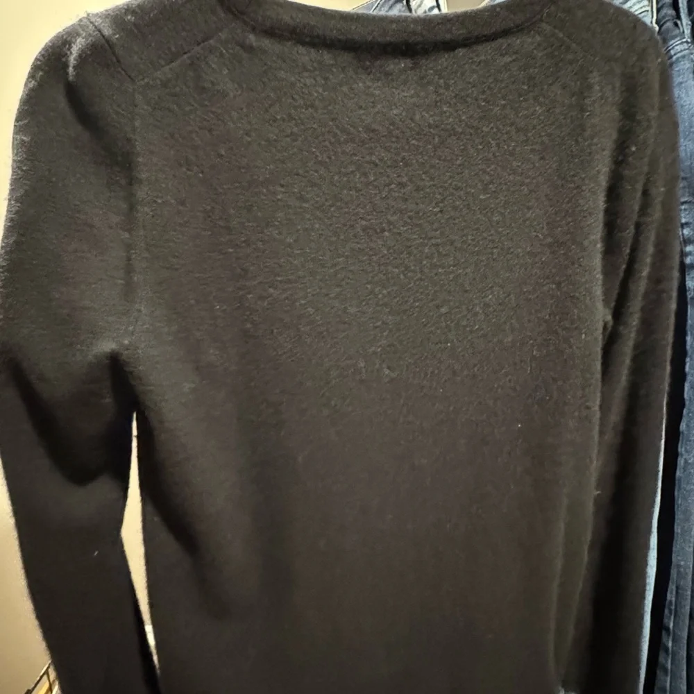 J. Crew Classic Black 100% Cashmere Crewneck Sweater - Picture 3 of 3